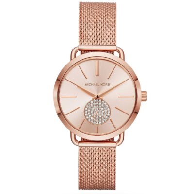 Michael Kors Ladies Portia Rose Gold Watch - MK3845